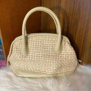 Women’s cream coloured tweed‎  handbag